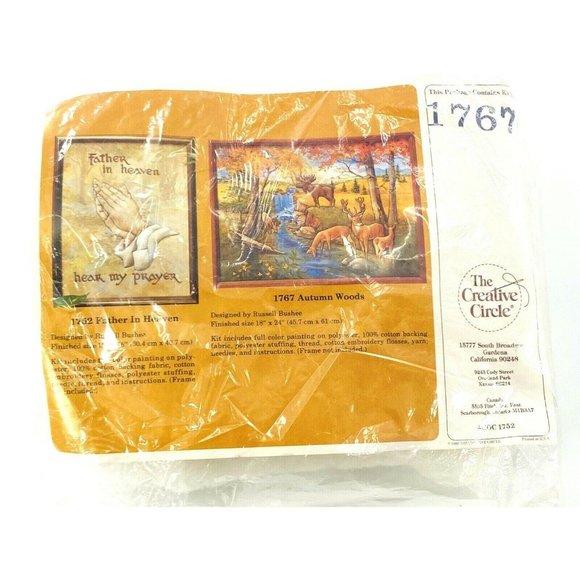 1984 Autumn Woods EMBROIDERY Stitchery Kit The Creative Circle No. 1767 - Picture 5 of 6